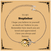 To My Stepfather Bracelet with Card, To My Stepfather Remember how much you are loved and appreciated. I love you always and forever, Inspirational Sunflower Bracelet For Stepfather Present, Birthday Christmas Unique Gifts For Stepfather Men Women