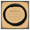 To My Father In Law Bracelet with Card, To My Father In Law Remember how much you are loved and appreciated. I love you always and forever, Inspirational Stone Leather Bracelets For Father In Law Present, Birthday Christmas Unique Gifts For Father In Law