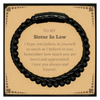 To My Sister In Law Bracelet with Card, To My Sister In Law Remember how much you are loved and appreciated. I love you always and forever, Inspirational Stone Leather Bracelets For Sister In Law Present, Birthday Christmas Unique Gifts For Sister In Law