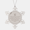 To My Son Ornament, To My Son Remember how much you are loved and appreciated. I love you always and forever, Inspirational Snowflake Ornament For Son Present, Decorations Christmas Unique Gifts For Son Men Women