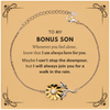 Inspirational Bonus Son Gifts, Motivational Bonus Son Sunflower Bracelet Gifts, Birthday Christmas Unique Gifts For Bonus Son To My Bonus Son Whenever you feel alone, know that I am always here for you