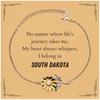 South Dakota State Gifts, No matter where life's journey takes me, my heart always whispers, I belong in South Dakota, Proud South Dakota Sunflower Bracelet Birthday Christmas For Men, Women, Friends