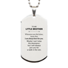 Inspirational Little Brother Gifts, Motivational Little Brother Silver Dog Tag Gifts, Birthday Christmas Unique Gifts For Little Brother To My Little Brother Whenever you feel alone, know that I am always here for you