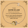 Inspirational Sister In Law Gifts, Motivational Sister In Law Sunflower Bracelet Gifts, Birthday Christmas Unique Gifts For Sister In Law To My Sister In Law Whenever you feel alone, know that I am always here for you