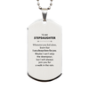 Inspirational Stepdaughter Gifts, Motivational Stepdaughter Silver Dog Tag Gifts, Birthday Christmas Unique Gifts For Stepdaughter To My Stepdaughter Whenever you feel alone, know that I am always here for you