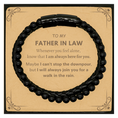 Inspirational Father In Law Gifts, Motivational Father In Law Stone Leather Bracelets Gifts, Birthday Christmas Unique Gifts For Father In Law To My Father In Law Whenever you feel alone, know that I am always here for you