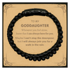 Inspirational Goddaughter Gifts, Motivational Goddaughter Stone Leather Bracelets Gifts, Birthday Christmas Unique Gifts For Goddaughter To My Goddaughter Whenever you feel alone, know that I am always here for you
