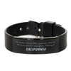 California State Gifts, No matter where life's journey takes me, my heart always whispers, I belong in California, Proud California Black Shark Mesh Bracelet Birthday Christmas For Men, Women, Friends
