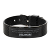 Delaware State Gifts, No matter where life's journey takes me, my heart always whispers, I belong in Delaware, Proud Delaware Black Shark Mesh Bracelet Birthday Christmas For Men, Women, Friends