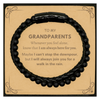 Inspirational Grandparents Gifts, Motivational Grandparents Stone Leather Bracelets Gifts, Birthday Christmas Unique Gifts For Grandparents To My Grandparents Whenever you feel alone, know that I am always here for you