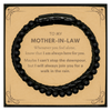 Inspirational Mother-In-Law Gifts, Motivational Mother-In-Law Stone Leather Bracelets Gifts, Birthday Christmas Unique Gifts For Mother-In-Law To My Mother-In-Law Whenever you feel alone, know that I am always here for you
