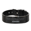 Vermont State Gifts, No matter where life's journey takes me, my heart always whispers, I belong in Vermont, Proud Vermont Black Shark Mesh Bracelet Birthday Christmas For Men, Women, Friends