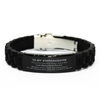 Inspirational Stepdaughter Gifts, Motivational Stepdaughter Black Glidelock Clasp Bracelet Gifts, Birthday Christmas Unique Gifts For Stepdaughter To My Stepdaughter Whenever you feel alone, know that I am always here for you