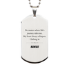 Hawaii State Gifts, No matter where life's journey takes me, my heart always whispers, I belong in Hawaii, Proud Hawaii Silver Dog Tag Birthday Christmas For Men, Women, Friends