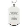 Minnesota State Gifts, No matter where life's journey takes me, my heart always whispers, I belong in Minnesota, Proud Minnesota Silver Dog Tag Birthday Christmas For Men, Women, Friends