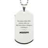 Mississippi State Gifts, No matter where life's journey takes me, my heart always whispers, I belong in Mississippi, Proud Mississippi Silver Dog Tag Birthday Christmas For Men, Women, Friends