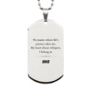 Ohio State Gifts, No matter where life's journey takes me, my heart always whispers, I belong in Ohio, Proud Ohio Silver Dog Tag Birthday Christmas For Men, Women, Friends