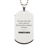 Pennsylvania State Gifts, No matter where life's journey takes me, my heart always whispers, I belong in Pennsylvania, Proud Pennsylvania Silver Dog Tag Birthday Christmas For Men, Women, Friends