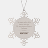 Kentucky State Gifts, No matter where life's journey takes me, my heart always whispers, I belong in Kentucky, Proud Kentucky Snowflake Ornament Christmas For Men, Women, Friends