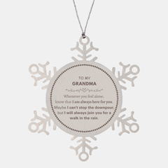 Inspirational Grandma Ornament Gifts, Motivational Grandma Snowflake Ornament Gifts, Christmas Decorations Unique Gifts For Grandma To My Grandma Whenever you feel alone, know that I am always here for you