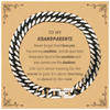 Grandparents Cuban Link Chain Bracelet Gifts, To My Grandparents Never forget that I love you. You are my sunshine, Motivational Message Card For Grandparents, Keepsake Birthday Christmas Unique Gifts For Grandparents