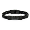 New Jersey State Gifts, No matter where life's journey takes me, my heart always whispers, I belong in New Jersey, Proud New Jersey Braided Leather Bracelet Birthday Christmas For Men, Women, Friends