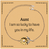 Gifts for Aunt, I am so lucky to have you in my life, Thank You Sunflower Bracelet For Aunt, Birthday Christmas Inspiration Gifts for Aunt