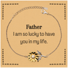 Gifts for Father, I am so lucky to have you in my life, Thank You Sunflower Bracelet For Father, Birthday Christmas Inspiration Gifts for Father