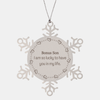 Gifts for Bonus Son, I am so lucky to have you in my life, Thank You Snowflake Ornament For Bonus Son, Birthday Christmas Inspiration Gifts for Bonus Son