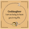 Gifts for Goddaughter, I am so lucky to have you in my life, Thank You Sunflower Bracelet For Goddaughter, Birthday Christmas Inspiration Gifts for Goddaughter