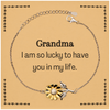 Gifts for Grandma, I am so lucky to have you in my life, Thank You Sunflower Bracelet For Grandma, Birthday Christmas Inspiration Gifts for Grandma