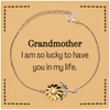 Gifts for Grandmother, I am so lucky to have you in my life, Thank You Sunflower Bracelet For Grandmother, Birthday Christmas Inspiration Gifts for Grandmother