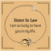 Gifts for Sister In Law, I am so lucky to have you in my life, Thank You Sunflower Bracelet For Sister In Law, Birthday Christmas Inspiration Gifts for Sister In Law