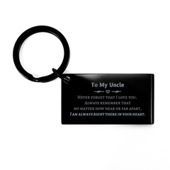 To My Uncle Keychain, I am always right there in your heart, Inspirational Gifts For Uncle, Reminder Birthday Christmas Unique Gifts For Uncle