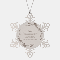 Epic Gifts for Aunt, You are precious in every way, Aunt Inspirational Snowflake Ornament, Birthday Christmas Unique Gifts For Aunt