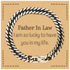 Gifts for Father In Law, I am so lucky to have you in my life, Thank You Cuban Link Chain Bracelet For Father In Law, Birthday Christmas Inspiration Gifts for Father In Law