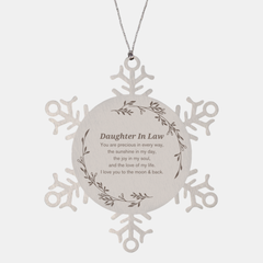 Epic Gifts for Daughter In Law, You are precious in every way, Daughter In Law Inspirational Snowflake Ornament, Birthday Christmas Unique Gifts For Daughter In Law