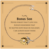 To My Bonus Son Sunflower Bracelet, I am always right there in your heart, Inspirational Gifts For Bonus Son, Reminder Birthday Christmas Unique Gifts For Bonus Son