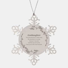 Epic Gifts for Goddaughter, You are precious in every way, Goddaughter Inspirational Snowflake Ornament, Birthday Christmas Unique Gifts For Goddaughter