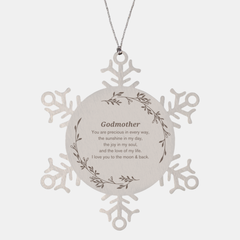 Epic Gifts for Godmother, You are precious in every way, Godmother Inspirational Snowflake Ornament, Birthday Christmas Unique Gifts For Godmother