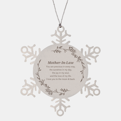 Epic Gifts for Mother-In-Law, You are precious in every way, Mother-In-Law Inspirational Snowflake Ornament, Birthday Christmas Unique Gifts For Mother-In-Law