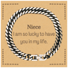 Gifts for Niece, I am so lucky to have you in my life, Thank You Cuban Link Chain Bracelet For Niece, Birthday Christmas Inspiration Gifts for Niece