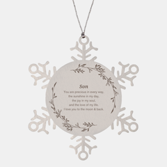 Epic Gifts for Son, You are precious in every way, Son Inspirational Snowflake Ornament, Birthday Christmas Unique Gifts For Son