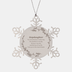 Epic Gifts for Stepdaughter, You are precious in every way, Stepdaughter Inspirational Snowflake Ornament, Birthday Christmas Unique Gifts For Stepdaughter