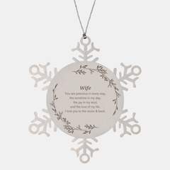 Epic Gifts for Wife, You are precious in every way, Wife Inspirational Snowflake Ornament, Birthday Christmas Unique Gifts For Wife
