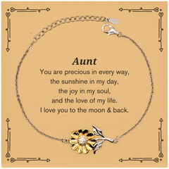 Epic Gifts for Aunt, You are precious in every way, Aunt Inspirational Sunflower Bracelet, Birthday Christmas Unique Gifts For Aunt