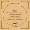 Epic Gifts for Aunt, You are precious in every way, Aunt Inspirational Sunflower Bracelet, Birthday Christmas Unique Gifts For Aunt