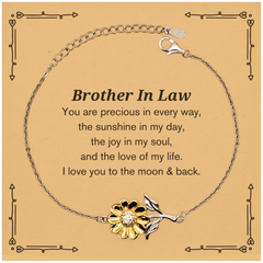 Epic Gifts for Brother In Law, You are precious in every way, Brother In Law Inspirational Sunflower Bracelet, Birthday Christmas Unique Gifts For Brother In Law