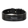 Gifts for Fiancee, I am so lucky to have you in my life, Thank You Black Shark Mesh Bracelet For Fiancee, Birthday Christmas Inspiration Gifts for Fiancee