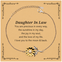 Epic Gifts for Daughter In Law, You are precious in every way, Daughter In Law Inspirational Sunflower Bracelet, Birthday Christmas Unique Gifts For Daughter In Law